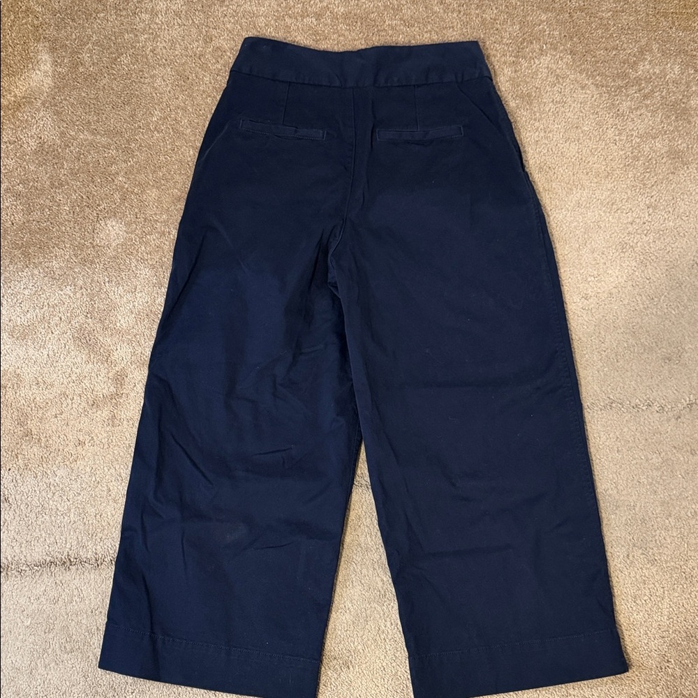 Gap Wide Leg Khaki Pants in Navy Blue Size 6 - Picture 3 of 8